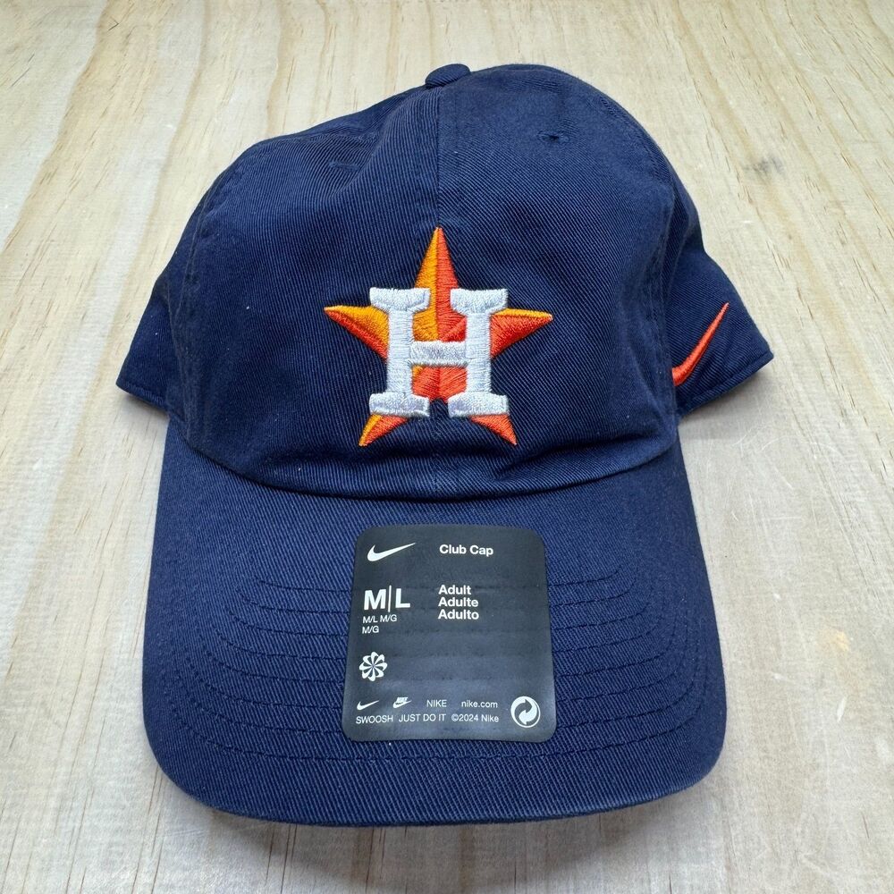NEW Houston Astros Nike Club Cap Hat Adjustable Strap Buckle Blue MD/LG
